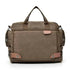 Sac messager en toile marron avec poignées supérieures et poches latérales pour le Petit sac à dos de voyage
