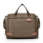 Sac messager en toile marron avec poignées supérieures et poches latérales pour le Petit sac à dos de voyage
