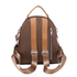Sac à dos femme fashion marron avec bretelles tan et zips en argent