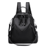 Sac à dos femme fashion en nylon et cuir noir convertible avec zips et sangles