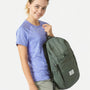 Petit sac à dos imperméable en nylon vert olive avec fermetures et sangles noires
