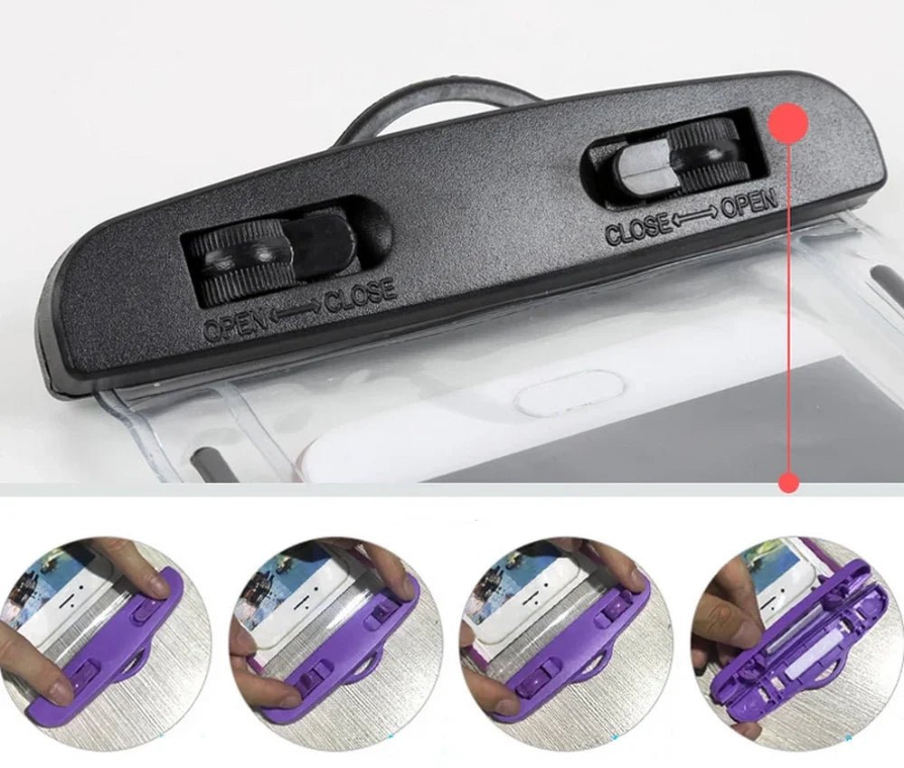 Pochette étanche pour téléphone avec mécanisme de verrouillage sécurisé
