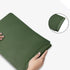 Housse PC en cuir imitation olive vert avec fermeture magnétique pour protection