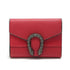 Portefeuille chic en cuir en cuir rouge avec boucle en fer argenté foncé