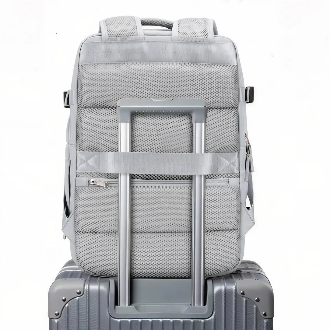 Sac en filet argenté avec accents noirs et sangles ajustables, Sac 40x20x30