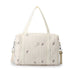 Sac à bandoulière en coton pour bébé avec sac de voyage crème brodé floral détachable