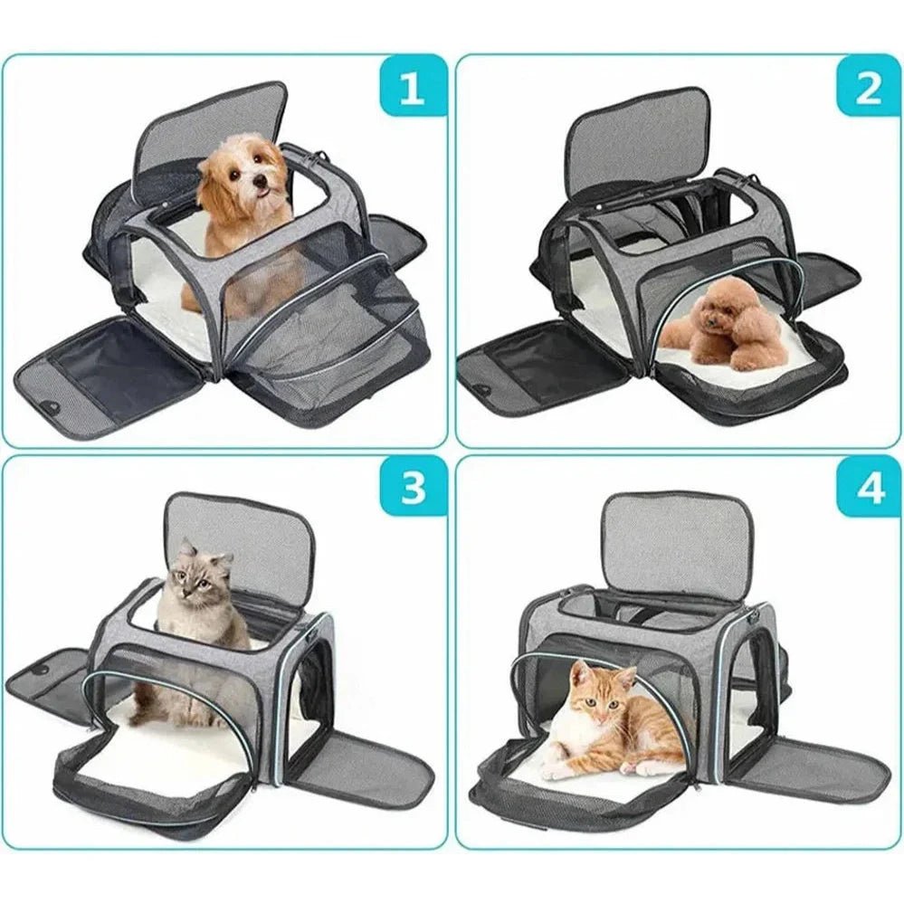Sac à bandoulière extensible pour chat et chien