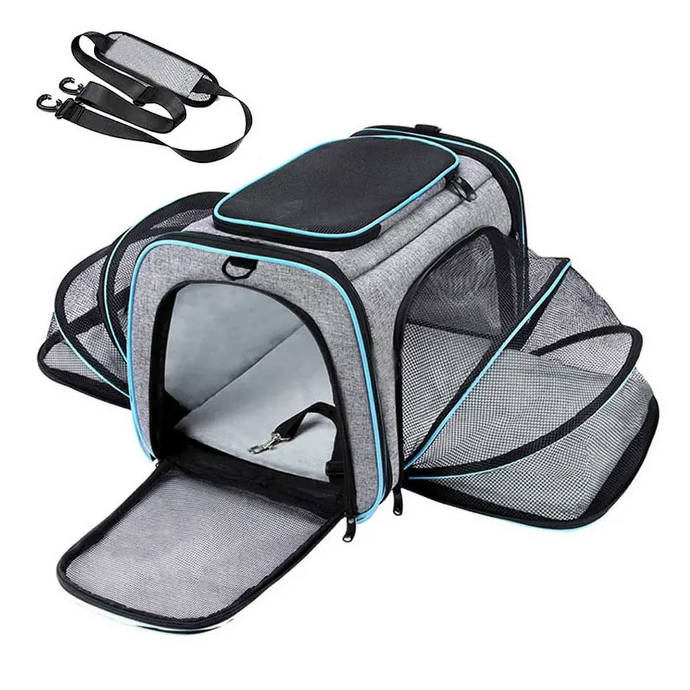 Sac à bandoulière extensible pour chat et chien