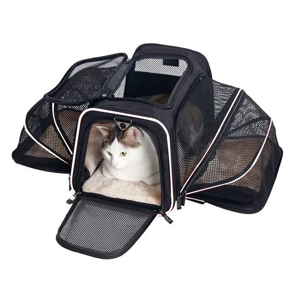 Sac à bandoulière extensible pour chat et chien