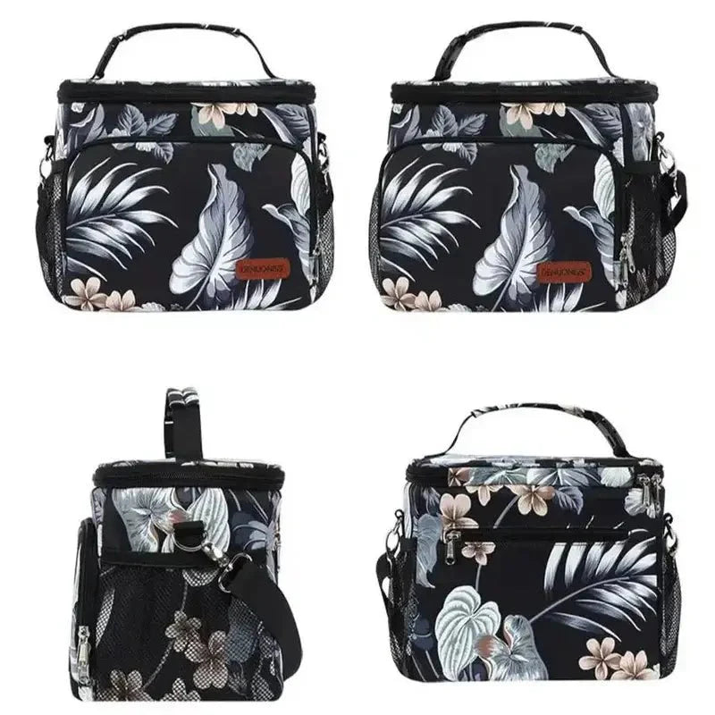 Sac à dos isotherme 15 litres avec sac à lunch isolé noir et motif tropical