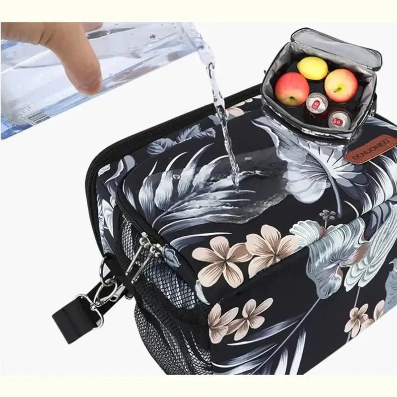 Sac à dos isotherme 15 litres avec motif tropical de feuilles et fleurs résistantes à l’eau
