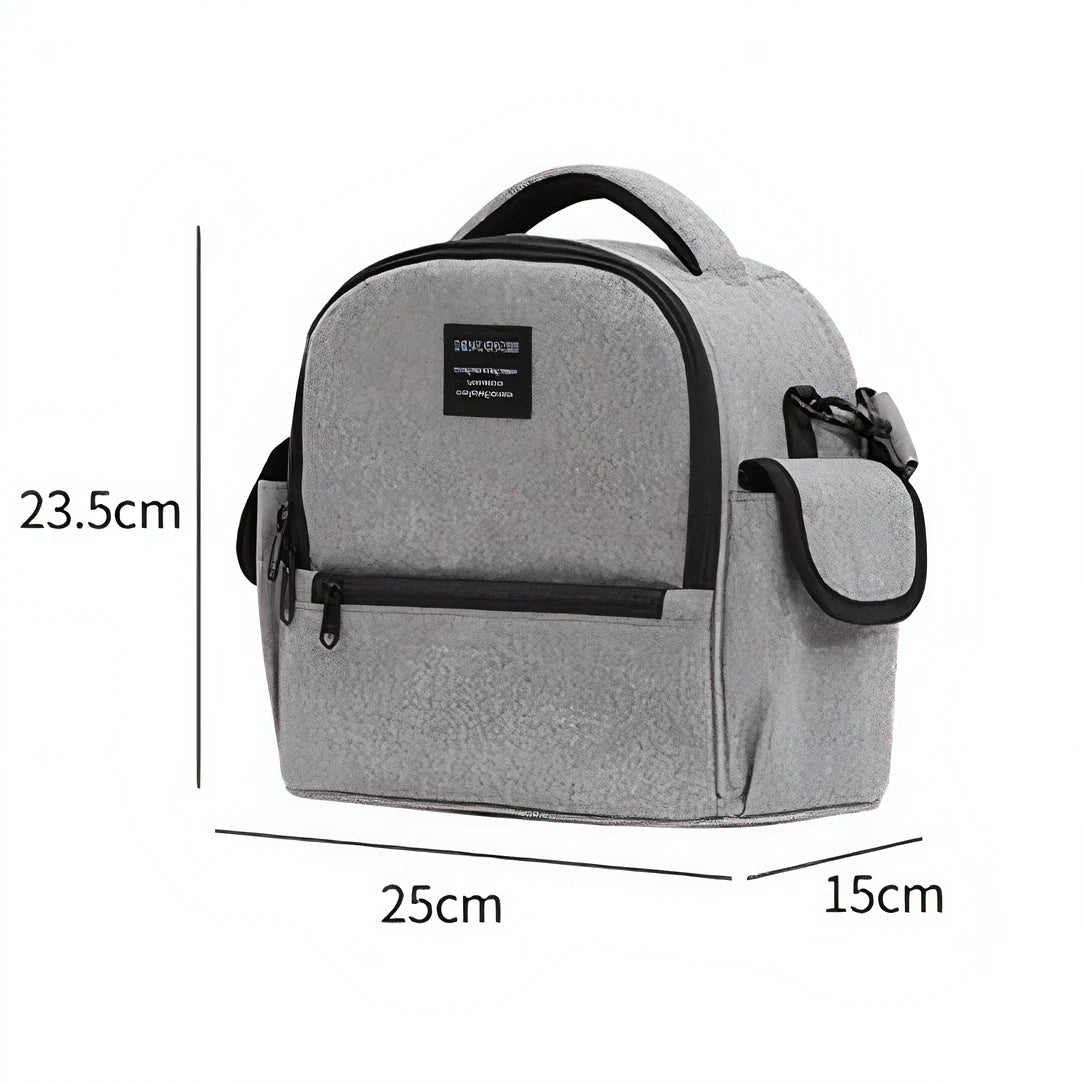 Sac à bandoulière isotherme 5L avec sac repas gris isolé, poignée et bandoulière