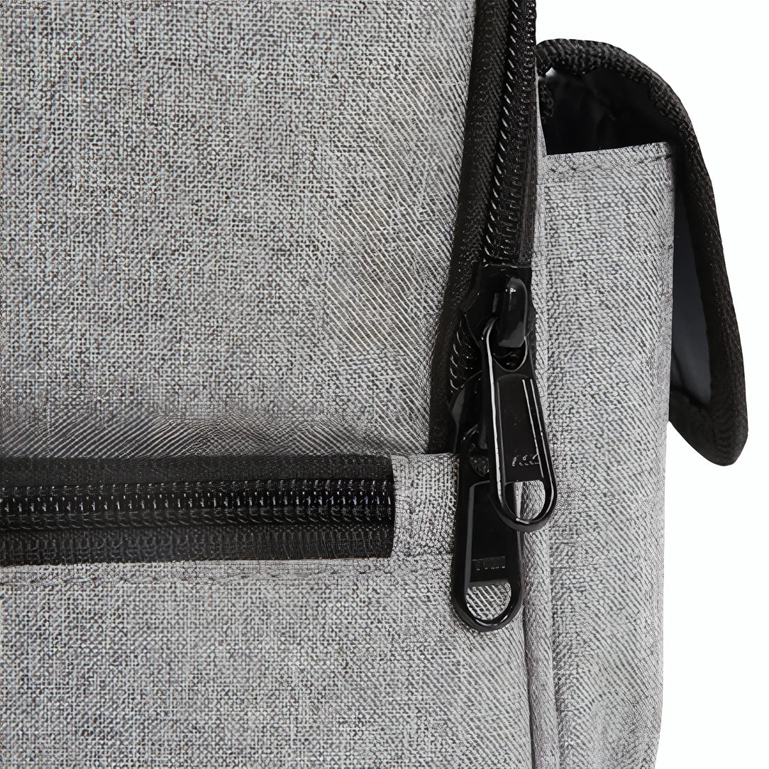 Sac à bandoulière isotherme 5L avec sac textile gris et zippers noirs