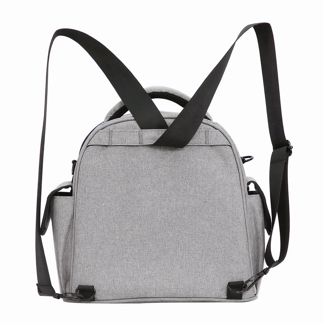 Sac à bandoulière isotherme 5L en tissu gris clair avec bretelles noires
