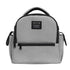 Sac à dos isotherme 10 litres en tissu gris clair avec zippers et poignée noires
