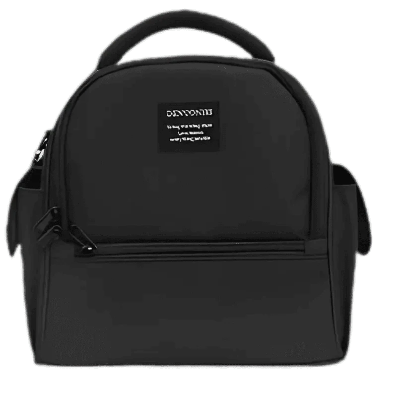 Sac à dos isotherme 10 litres noir avec poignée supérieure et poche zippée frontale