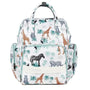 Sac à bandoulière à langer avec motif safari animal et feuilles de jungle blanc