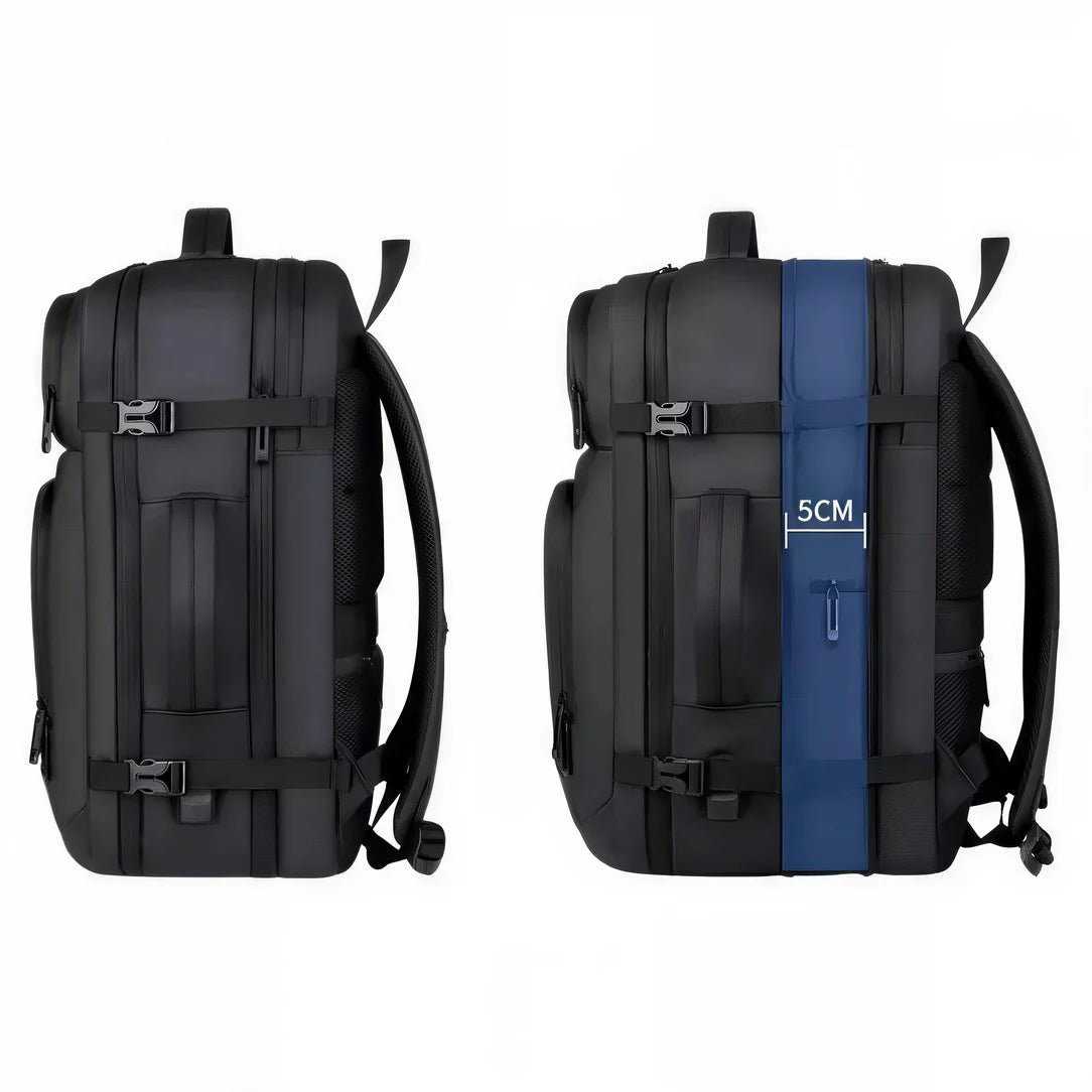 Sac à dos 17 pouces avec compartiment PC, sac convertible noir à capacité ajustable