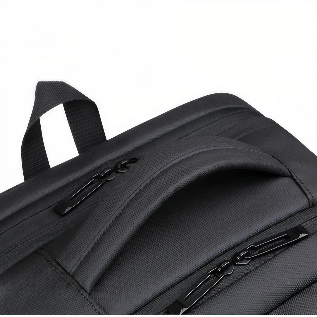 Sac à dos 17 avec compartiment PC noir, multiples poches zippées et poignée supérieure