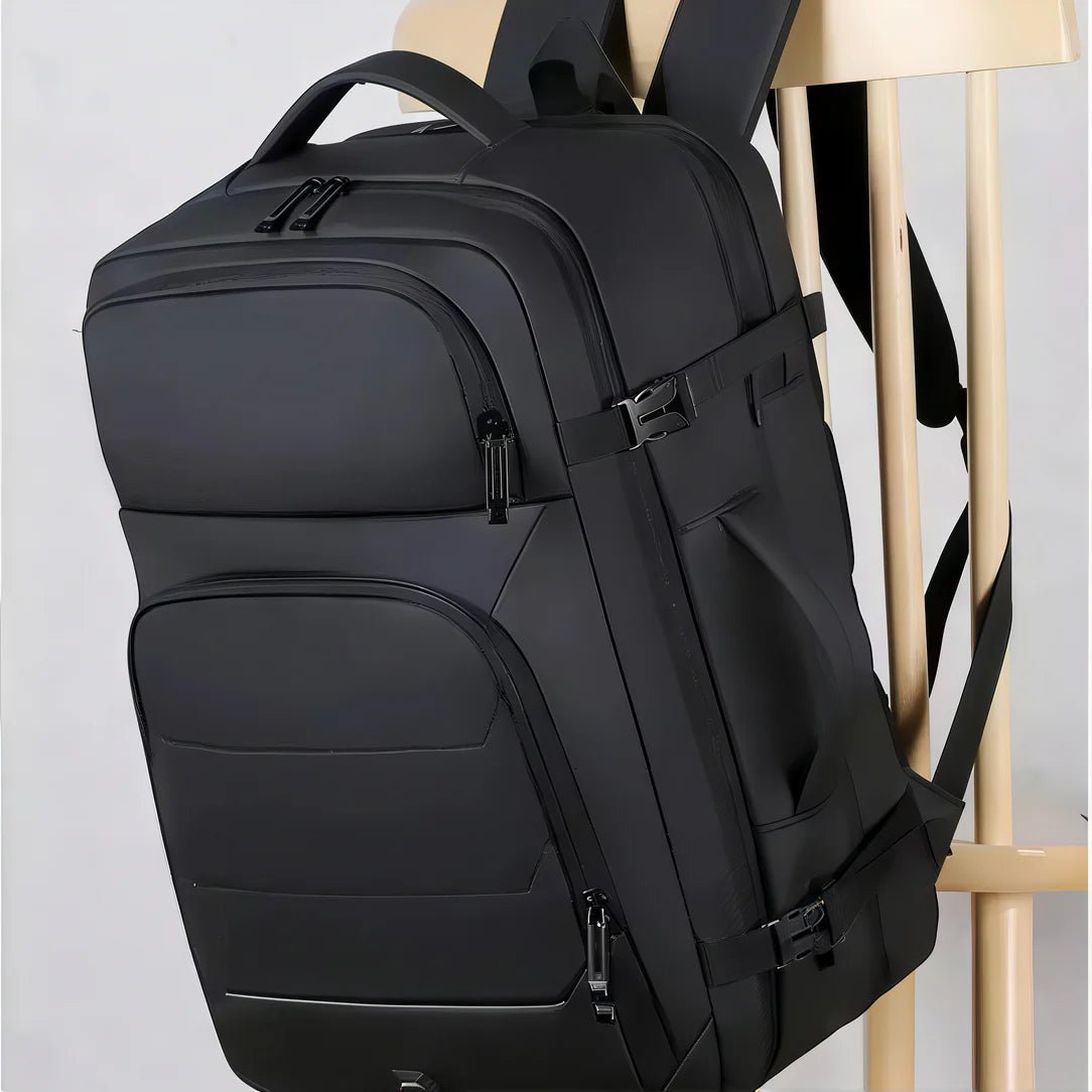 Sac à dos 17 pouces avec compartiment PC noir, poches multiples et bretelles rembourrées