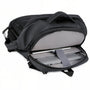 Sac à dos 17 avec compartiment PC ouvert montrant un ordinateur portable et une tablette