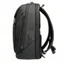 Sac à dos 17 pouces multi-rangements noir résistant à l’eau avec ports USB et bretelles ajustables