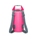 Sac à dos 20L et 30L imperméable avec sac étanche rose vif et bretelles grises
