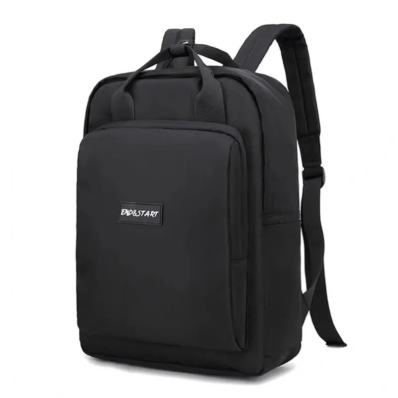Sac à dos 20l femme en tissu noir avec poignées supérieures et bretelles épaisses