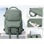 Sac à dos 45x36x20 en vert olive spacieux avec plusieurs compartiments et bretelles ajustables