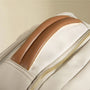 Pochette zippée blanche et or avec accents en cuir tan pour Sac à dos Amber