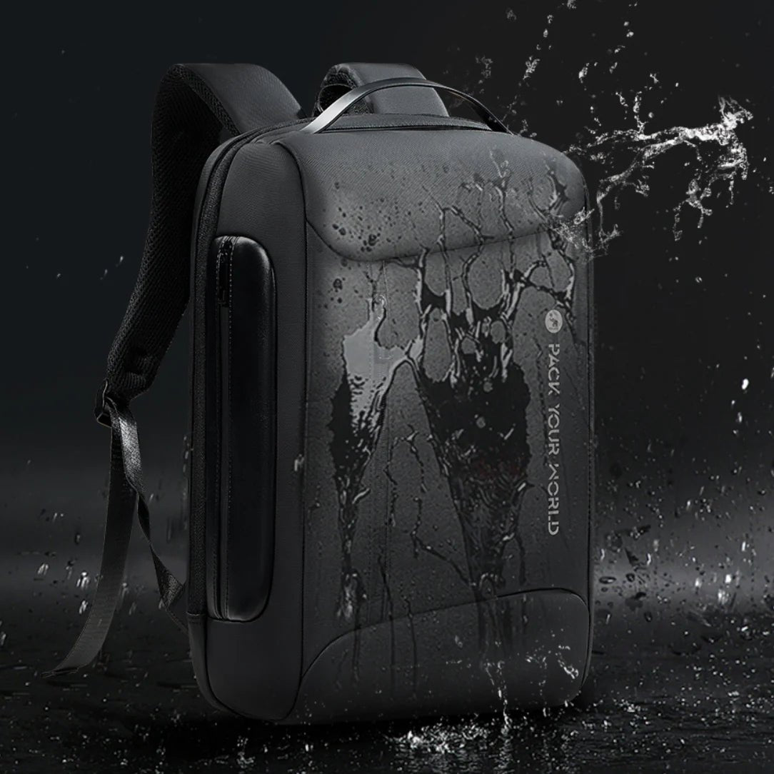 Sac à dos antivol noir résistant à l’eau avec un design élégant