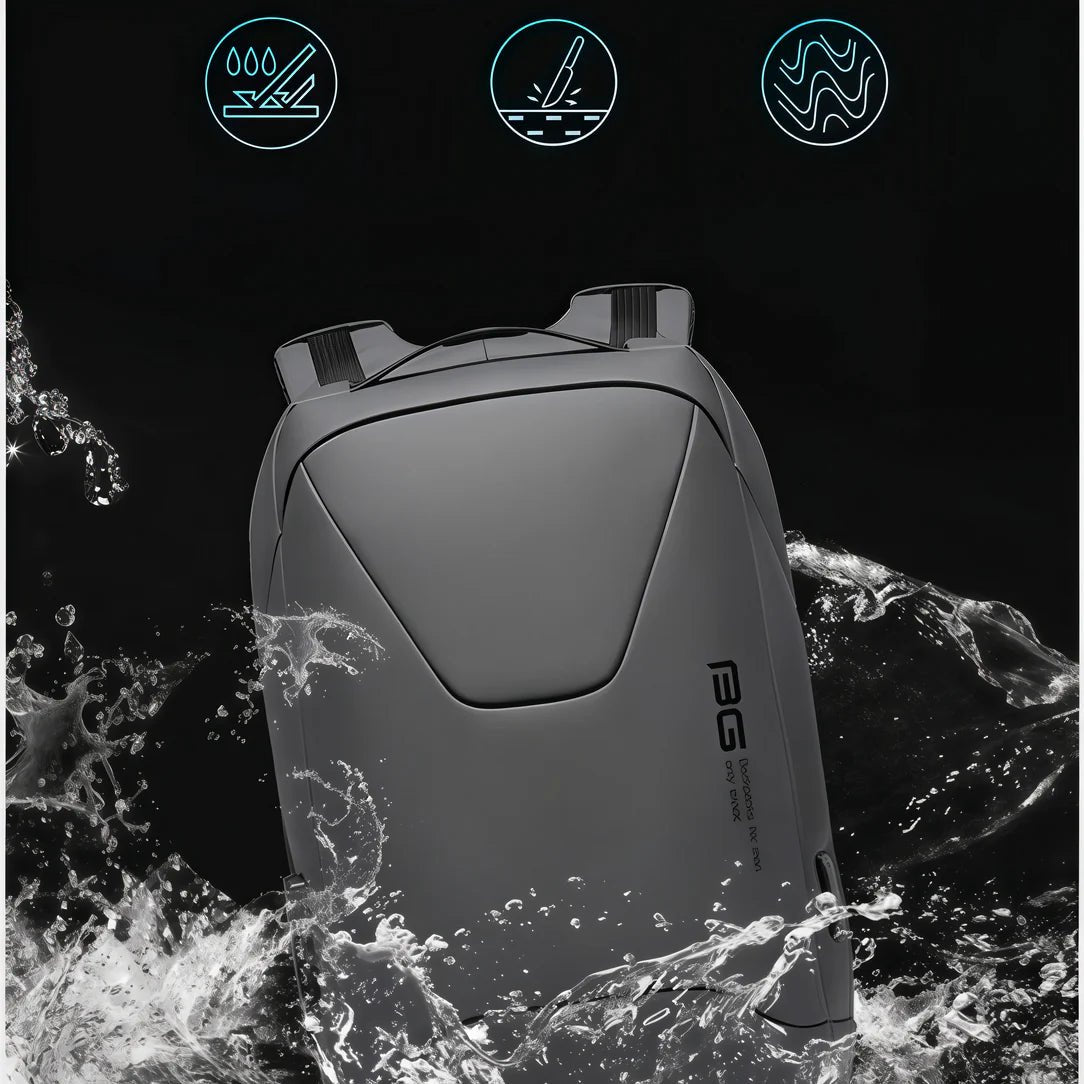 Sac à dos antivol pour ordinateur Bastion I en gris foncé, résistant à l’eau, anti-rayures
