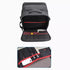 Sac à dos bagage cabine gris foncé avec compartiments et poches internes rouges