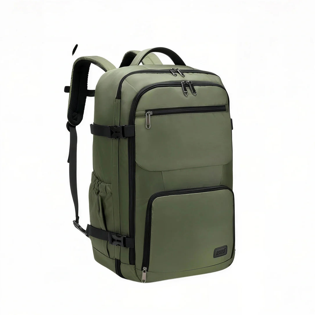 Sac à dos cabine olive 38L avec accents noirs et compartiments