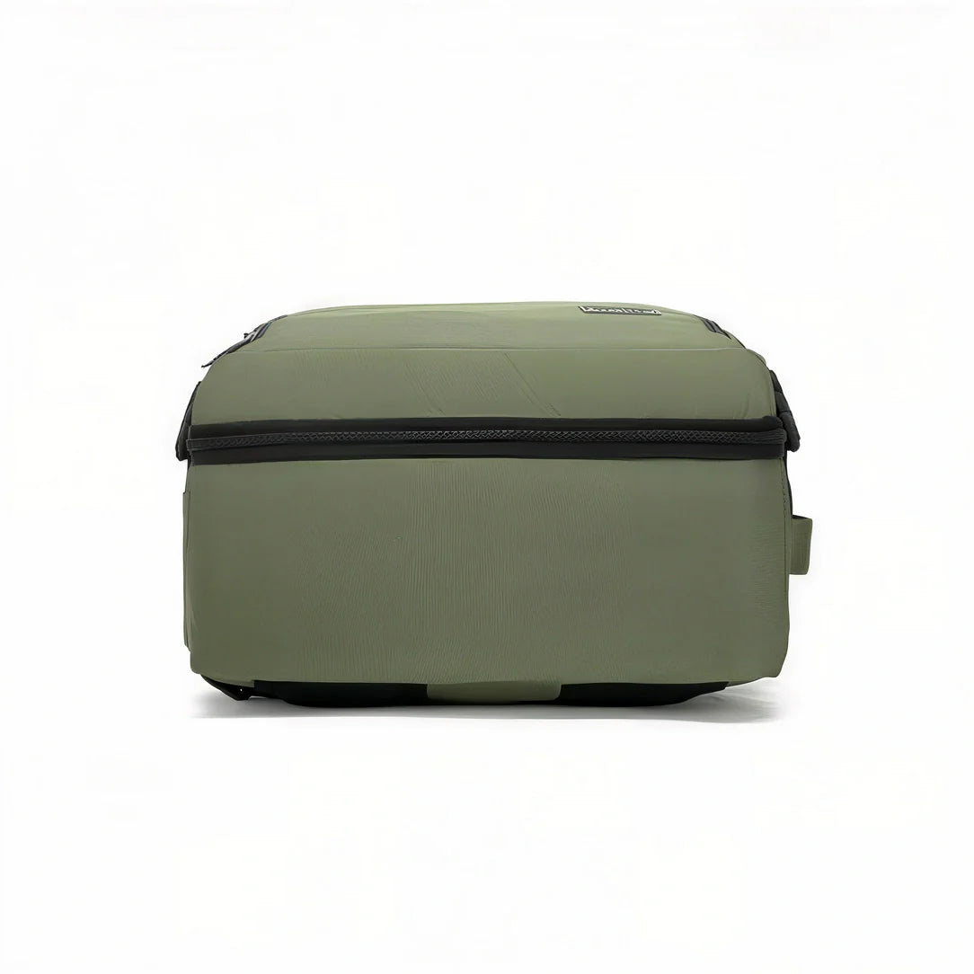 Sac à dos cabine olive 38L avec étui appareil photo vert olive et bordure noire