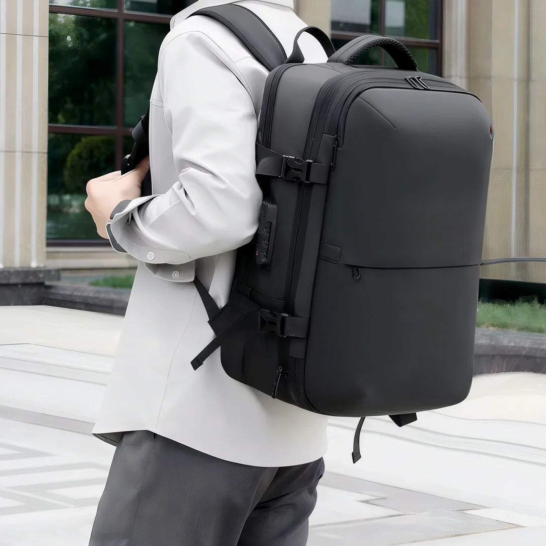 Sac à dos cabine antivol TSA noir multi-compartiments