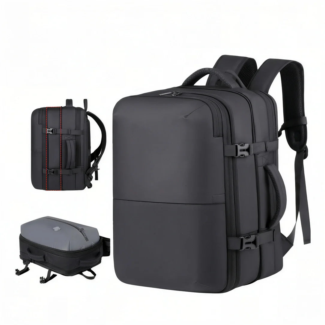 Sac à dos cabine antivol TSA noir multi-compartiments avec sangles ajustables