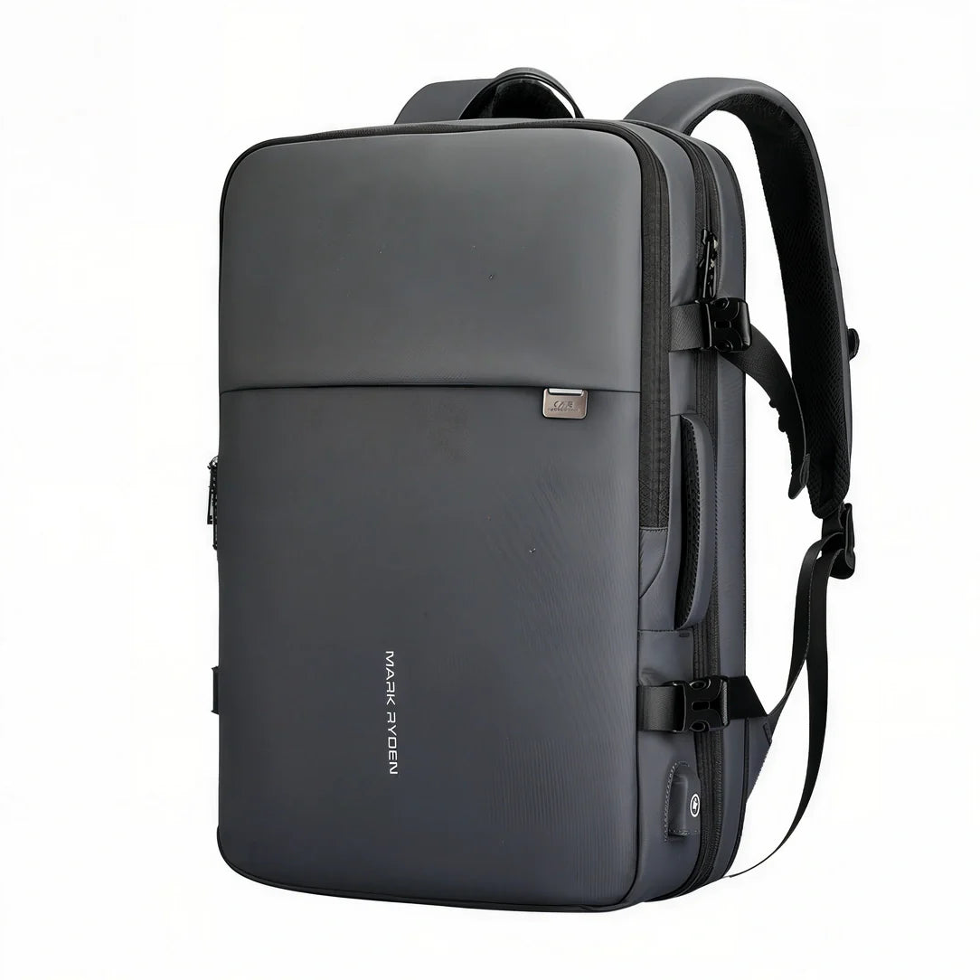 Sac à dos cabine avion 55x35x25 noir avec port USB et compartiments durables