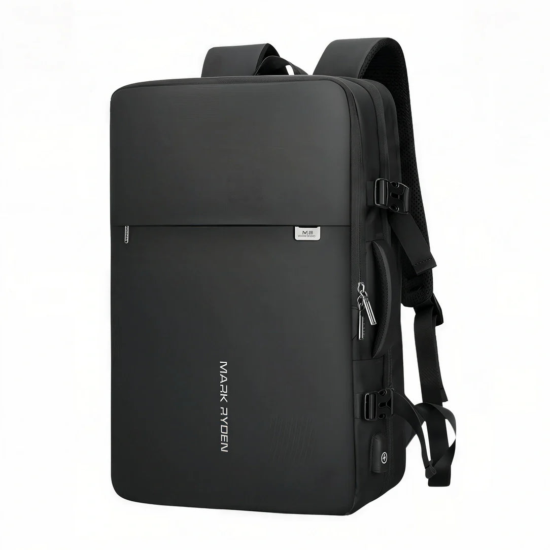 Sac à dos cabine avion noir 55x35x25 avec compartiments et sangles ajustables