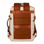 Sac à dos cabine Skyliner crème et marron avec poches en maille et accents cuir