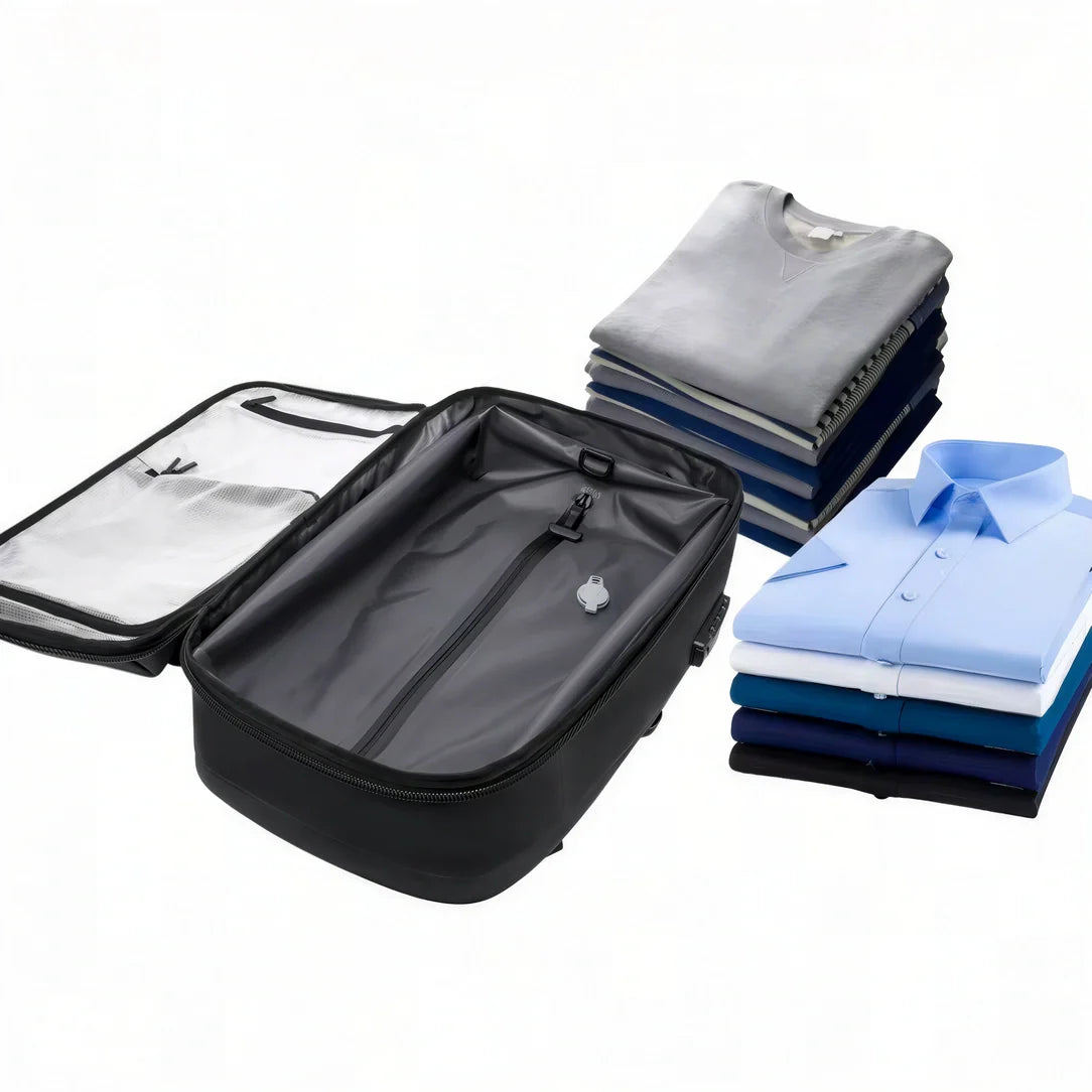 Sac à dos cabine AirTrail noir sous vide avec antivol et poches transparentes