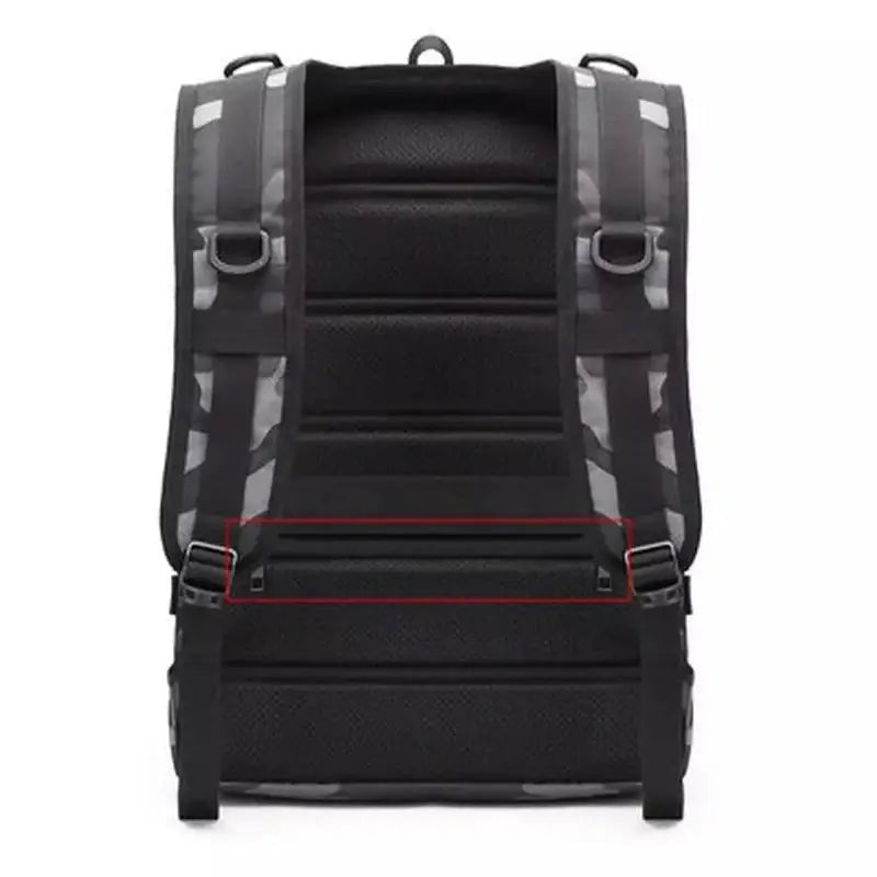 Sac à dos camouflage noir et gris avec dos rembourré et bretelles ajustables