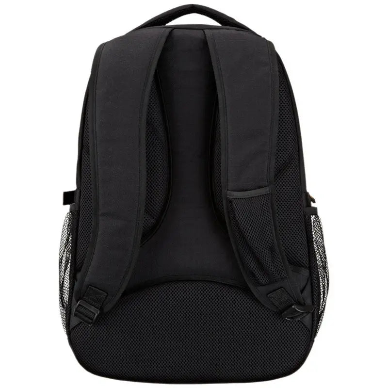 Sac à dos cartable homme noir avec bretelles rembourrées et poches latérales en mesh