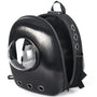 Sac à dos chat sécurisé anti-vol noir avec fenêtre en bulle claire et ventilation