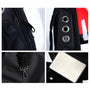 Sac à dos chat sécurisé anti-vol avec porteur noir, fenêtre en mesh, ventilation, fermeture éclair et clip intérieur