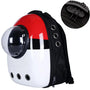 Sac à dos chat sécurisé anti-vol rouge noir blanc avec fenêtre en bulle et serrure