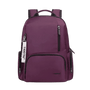 Sac à dos chic violet prune avec plusieurs compartiments zippés pour ordinateur portable