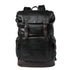 Sac à dos en cuir noir homme décontracté avec boucles et multiples poches