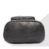 Vue inférieure d’un sac à dos en cuir marron foncé avec fermeture éclair pour homme décontracté