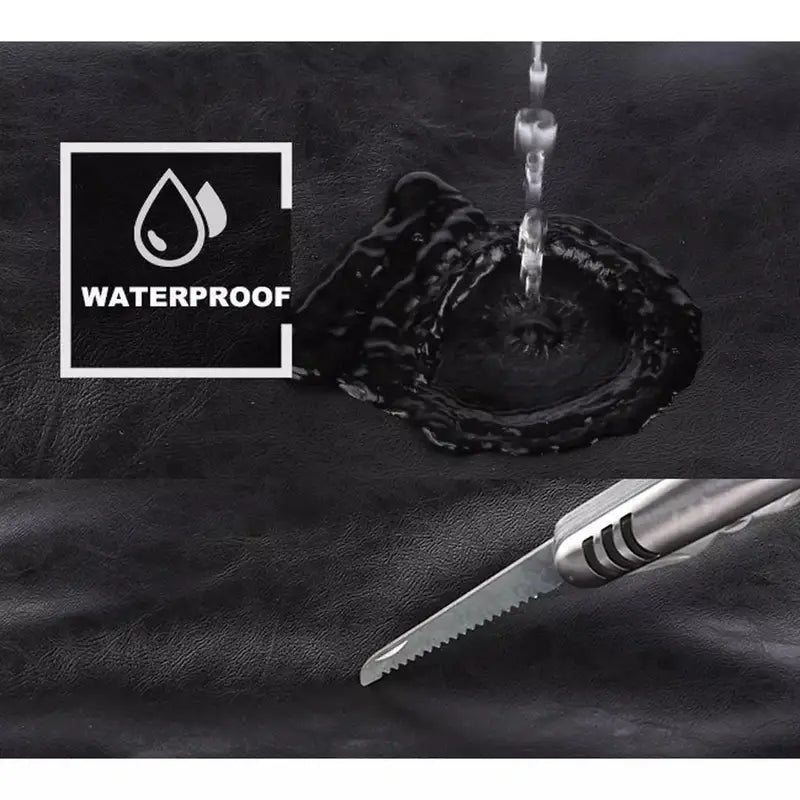 Matériel imperméable noir testé avec eau et couteau serré pour Sac à dos cuir homme luxe